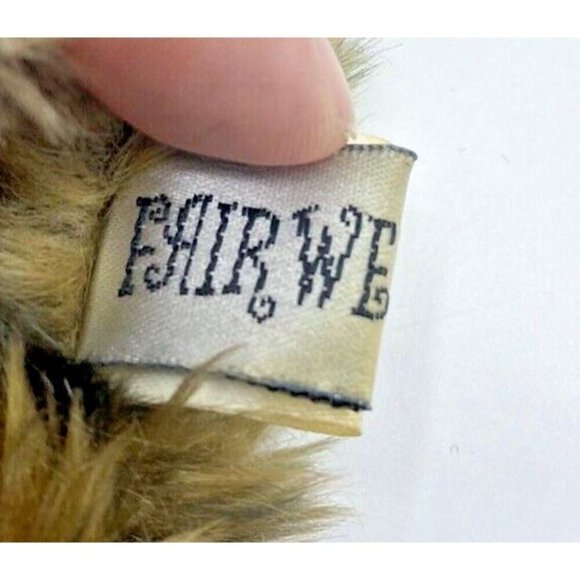 VTG Fair Weather Fairweather Animal Print Faux Fur Hat Size M 57 CM Mob Wife - Picture 8 of 14